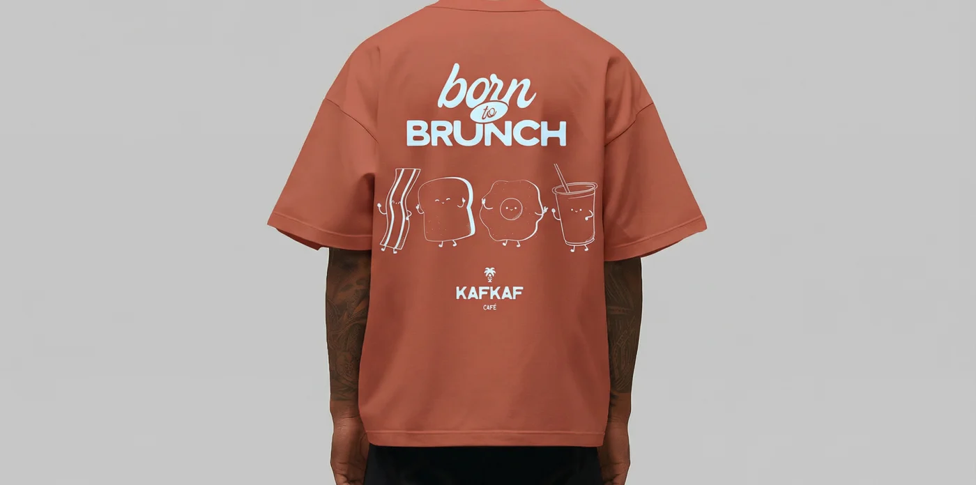 T-shirt terracotta « born to brunch »