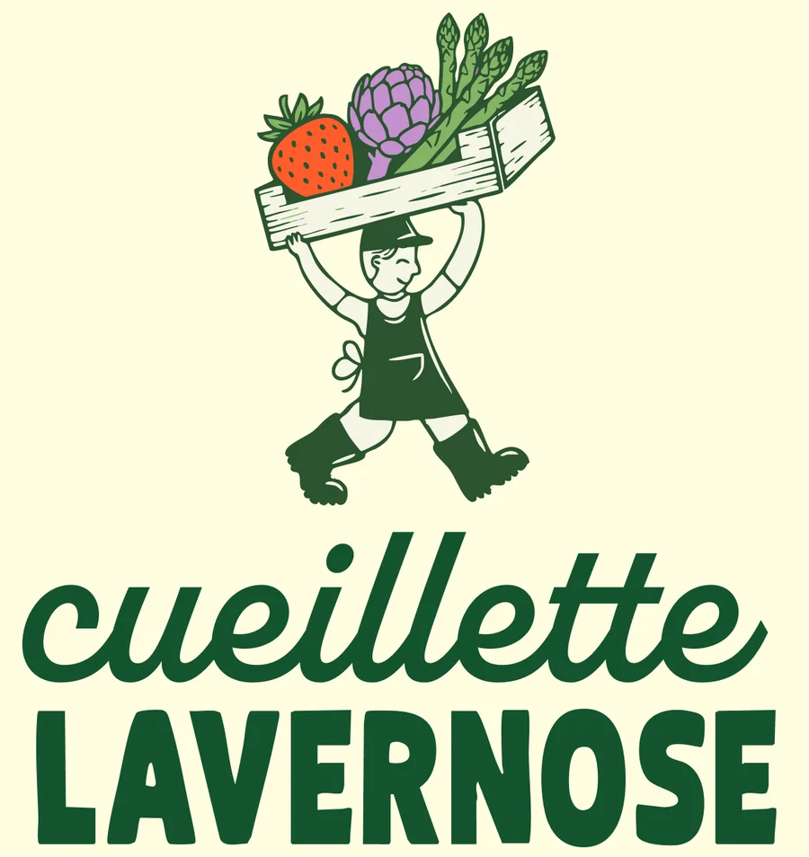 Logo principal : la mascotte au-dessus de « cueillette Lavernose »